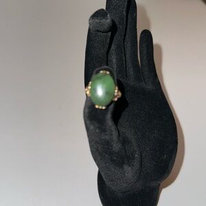 Jade Ring Size 5 in 10 K Gold Filled Setting